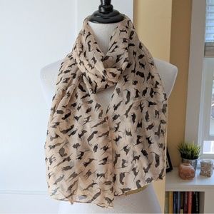 Chiffon Playful Black Cat Scarf